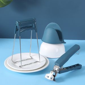 Lacepulse 丨 kẹp chống bỏng ba bộ chi tiết tuyệt vời kẹp cho nhà bếp kẹp bát chống trượt và kẹp bát tay nóng Rau hấp kẹp tờ bìa tạo tác