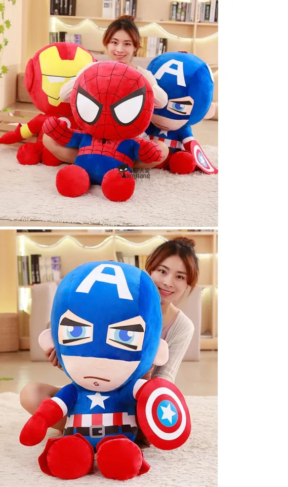 Avengers doll hero plush toys Iron Man Spider-Man Captain America birthday  gift for boys