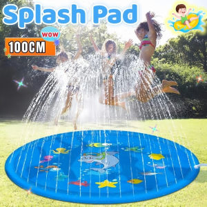 Sprinkler Play Mat 100cm Outdoor Lawn Beach Sea Animal Swim Pool Pets and Kids Water Spray Play Mat