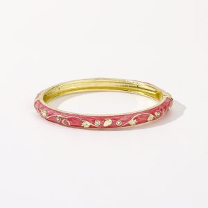 FIRST SONG Small Floral Vintage Cloisonne Bangle Enamel Traditional Womens Hand Bracelet Bangle on Hand Ethnic Chinese Flower Bangle Gifts for Women Girl