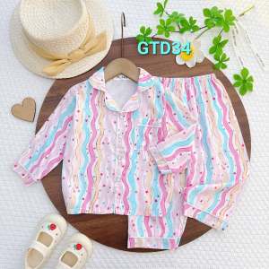 9KG-42KG ĐỒ BỘ TOLE LANH TAY dài QUẦN DÀI PIJAMA BÉ GÁI MẶC NHÀ MẶC NGỦ