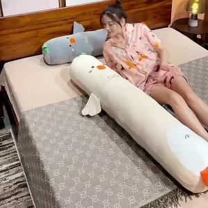 LZD  Gối Ôm Vịt Dễ Thương Cho Bé Gái Ngủ Có Thể Tháo Rời Có Thể Giặt Được Chân Dài Kẹp Đồ Chơi Sang Trọng Búp Bê Trên Giường Cho Bé Trai