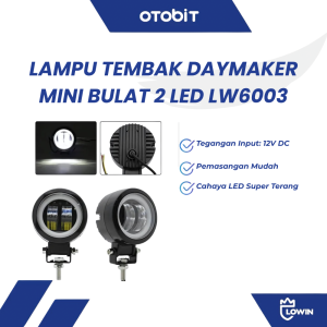 Lampu LED Tembak Sorot X2 Bulat 20 Watt 4D Motor Mobil Daymaker LW6003