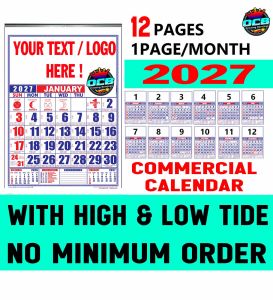 COMMERCIAL CALENDAR 2027