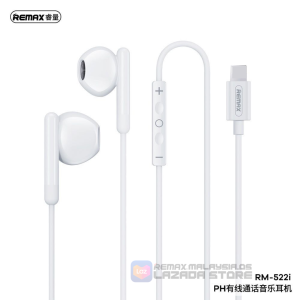 Fon Telinga REMAX OFFICIAL Ip Port Wired Flat In Ear Bluetooth Earphone Bass Stereo Music Earphone With Mic Volume Control Earphones Fon Telinga Earfone LRRM522i