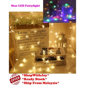 Msia Stock 100LED 10M Star LED String Fairy Light Lamp Christmas New Year Party Wedding Decoration Garland Festival