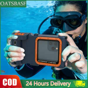 OATSBASF Waterproof Phone Case Professional 6.9" Universal 15M Underwater Diving Phone Case with Lanyard Shell Box for Iphone & Android
