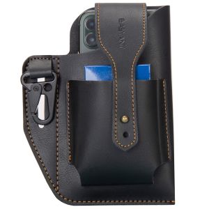 Phone Waist Bag Case Leather Cell Phone Holster Case with Belt Loop Pouch Belt Waist Men Bag Hiking Holder Cover for Men
