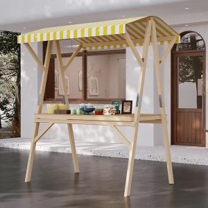 Solid wood internet celebrity booth display rack folding table market night market promotion dedicated