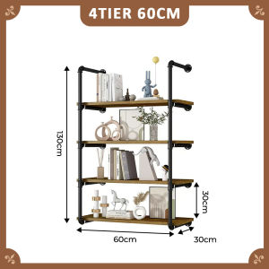 [3/4 Tier] Encora Rak Dinding Gaya Loft Loft Style Wall Mounted Rack Industrial Wall Shelf Rustic Organizer Wall Shelf