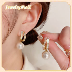 18k gold pawnable saudi gold original Shell pearl zircon earrings for women gift