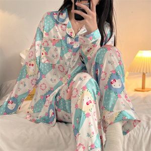 UNINICE Women Cooling Pajama Set Long Sleeve Pants Soft Pambahay Outdoor Loungewear