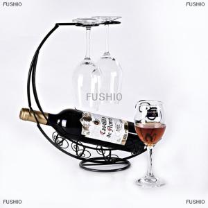 [COD] FUSHI0 Creative Metal Wine Rack Hanging Wine Holder Bar Stand Bracket Display