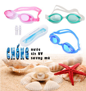 Kính bơi chống nước tia UV sương mù cho trẻ em và thiếu niên phụ kiện túi đi biển chống nước GL