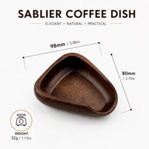 Wooden Coffee Bean Scoop Anti Slip Dose Trays Measuring Dosing Cup for Weighing Coffee Tea Beans