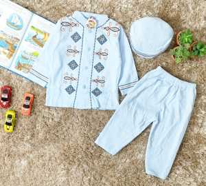 Setelan Koko Anak Bayi Laki-Laki Motif Koko Hasbi Estimasi Usia 0-6 Bulan Free Peci