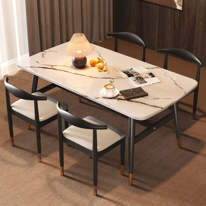 Solid Wood Dining Table with Monoblock Chairs – 120x60cm Modern Simple ...