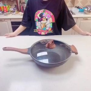 Korean  Stone Wok Non-Stick Pan Gift Household Cooking Pan 32CM Induction Cooker Household Non-Stick Wok