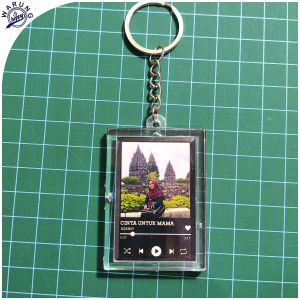 siheppy gantungan kunci akrilik bening kotak custom gambar spotify
