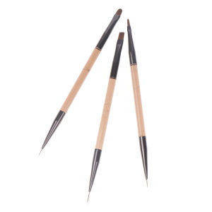 [nuwg] 3Pcs Đôi Kết thúc 7 9 11Mm Lót Sơn Bàn Chải Móng Tay Nghệ Thuật Phẳng Vòng Vẽ Hoa DIY Cánh Hoa Bút Công Cụ