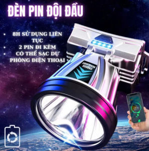 Đèn Pin Đội Đầu LED Siêu Sáng Chống Thấm NướcTích Điện Công Suất Cao Đèn Chiếu Sáng Sạc đèn pin đội đầu type c