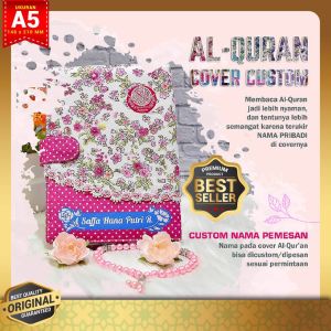 (BISA COD) AL QURAN CUSTOM NAMA MURAH FREE TASBIH BUKU DZIKIR PAGI PETANG DAN FREE BOX COVER KAIN