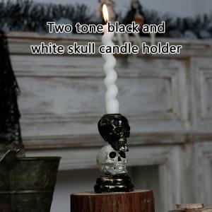 Đôi độc đáo tone xếp chồng lên nhau hình dạng hộp sọ nến nhựa trụ cột chủ sở hữu cho Halloween centerpieces trang trí