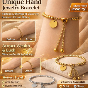 Women Color Gold Plated Vintage Hand Jewelry Round Plaque Pendant Chain Bracelet