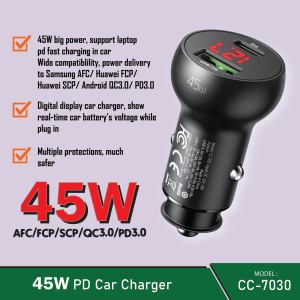 [1YrWarranty] MCDODO PD+SCP 45W Car Charger with Digital Display