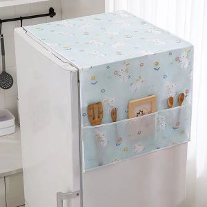 【Comfortable House】 COD ที่คลุมตู้เย็นถุงเก็บฝุ่นผ้าคลุมเครื่องซักผ้าผ้าคลุม PEVA แบบซักได้ที่เก็บของในครัวเรือนบ้าน