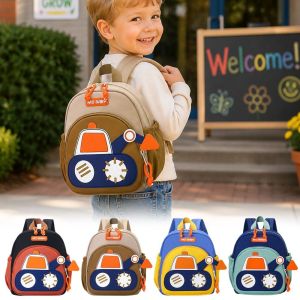 Mini Toddler Backpack for Boys Water Resistant Alleviate Burden Kids Backpack Wear-resisting Cartoon Excavators2026