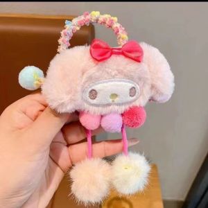 ACFUNY ผ้าคาดผม ยางรัดผมเด็กผญ แฟชั่นสไตล์เกาหลีเชือกผม Sanrio สาวพู่หางม้า Headwear การ์ตูนยางรัดน่ารัก