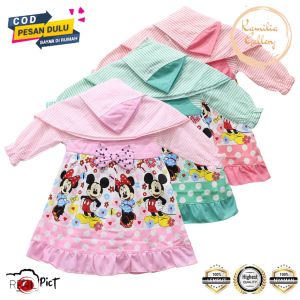 Set Baju Anak Bayi Perempuan 0-12 Bulan | Gamis dan Kerudung - Pilihan Warna - COD Tersedia (Real Pict)