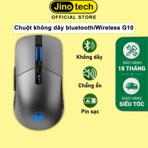 Chuột Không Dây Pin Sạc JINOTECH G10 Chống Ồn Kết Nối Bluetooth 5.0 và Wireless 2.4G Pin 5 Tuần cho laptop MCBook PC Tab