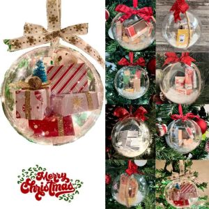 CRUSHES ตลกๆ เครื่องประดับของขวัญคริสต์มาส ลูกบอลโปร่งใส แพคเกจมินิ ตกแต่งต้นคริสต์มาส สำหรับปีใหม่ เครื่องประดับคริสต์มาส ลูกบอลเครื่องประดับใส ของตกแต่งบ้าน