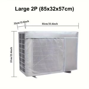 JAYQQ Bạc Vỏ máy điều hòa không khí Chống bụi Đa kích thước Vỏ chống bụi chống thấm nước  Kem chống nắng Ngoài trời