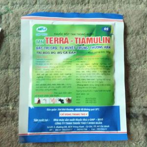 Freeship Tuấn thuốc thú y TERRA-TIAMULIN gói 50 g CRDtụ huyết trùngthương Hànheo ho.