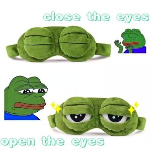 3d Sad Frog Sleep Eye Mask สนุกของขวัญ Plush Light Blocking Eye Mask ผู ้ หญิงผู ้ ชายแบบพกพา Blindfold Travel Eyepatch