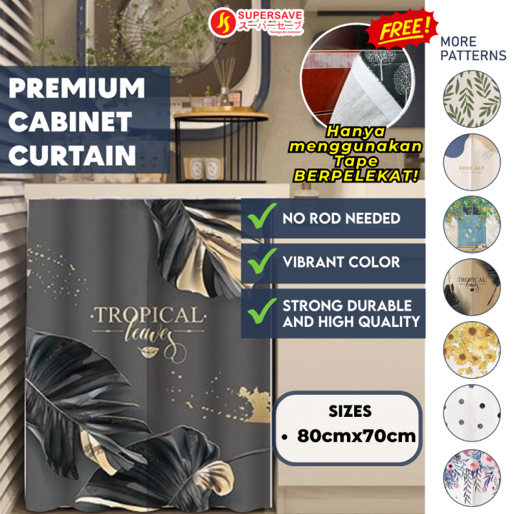 SUPERSAVE Self-Adhesive Cabinet Curtain Home Decor Kitchen Curtain Langsir Dapur Langsir Tirai Kabinet Dapur