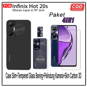 PROMO 4IN1 Case Infinix Hot 20s Hot 20 5G 12 Play Softcase Slim Black Premium Protect Casing