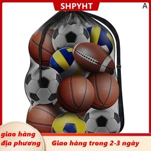 [COD] SHPYHT Giao hàng địa phương Túi lưới đựng bóng đá cỡ cực lớn có dây rút túi đựng bóng rổ kèm ngăn khóa kéo túi đựng bóng chuyền bóng đá túi tập gym