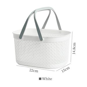Portable Bath Basket Portable Bathroom Storage Caddy Organizer Bin Plastic Toiletry Storage Basket