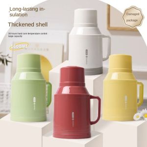 angy cooking utensils 1L/1.6L Glass Liner Hot Water Kettles Large Capacity Leakproof Thermos Pot Water Bottle 1L/1.6L Insulated Warming Kettle Household