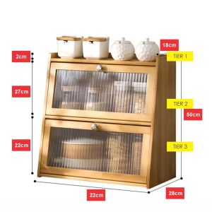 ABS Multi Storage Kitchen Countertop Multi-Layer Supplies Home Complete Seasoning Condiment Bowl Storage Cabinet