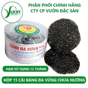 (Hộp 15 cái - Hàng đặc biệt ngon 40% vừng) Bánh đa mè đen Đô Lương Nghệ An bánh tráng vừng đen cao cấp - Vườn Đặc Sản