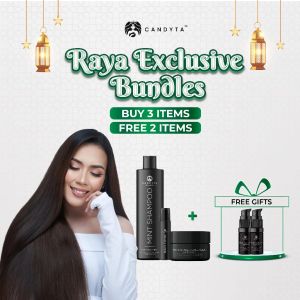 RAYA EXCLUSIVE BUNDLES SET CANDYTA 5 ITEM  RATU CANDYTA EIRA SYAZIRA RAMBUT GUGUR RAMBUT ROSAK