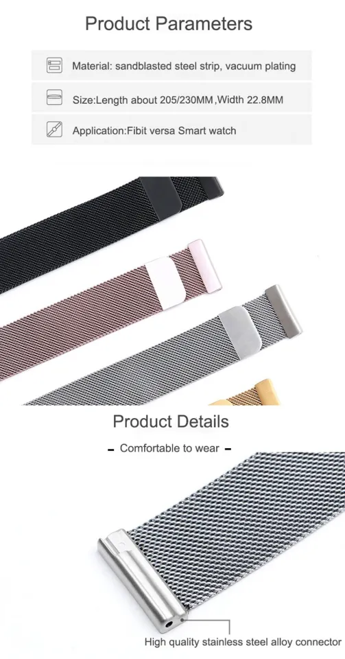 Metal Magnetic Strap for Fitbit Versa 4/Versa 3/Versa 2/Versa Band