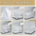 Barydat Clear Hat Display Case Acrylic Baseball Hat Display with Stainless Steel Risers Baseball Holder Stand Dustproof UV Protection Cabinet for Memorabilia Display. 