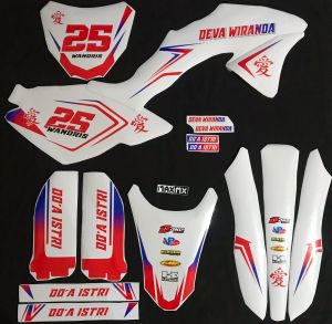 decal stiker full body klx 150 bf warna putih merah