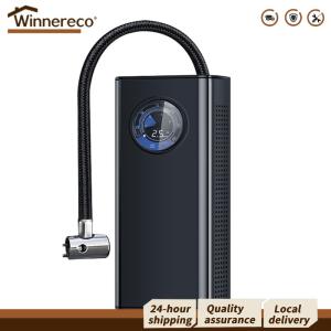 [Winnereco Flagship Mall] Portable Air Compressor with Pressures Gauge Portable Air Pump for Car Bikes Motorcycle Tires Balls